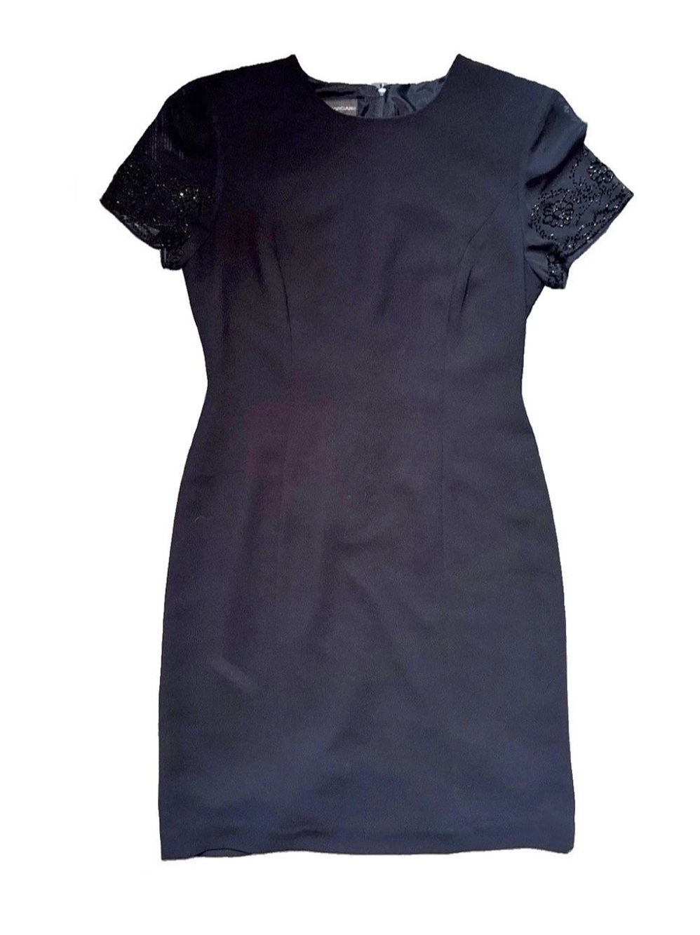Donna Morgan Beaded Sleeve Mini Dress in Black Size 12 Like New